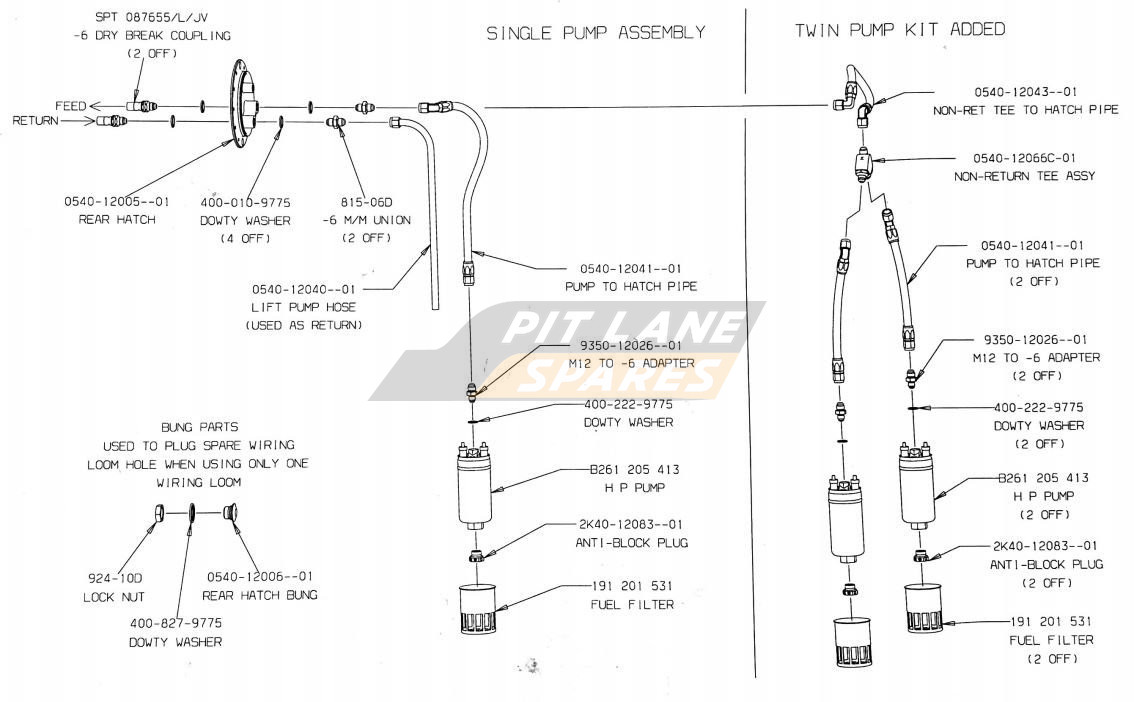 H P FUEL SYSTEM PARTS Diagram